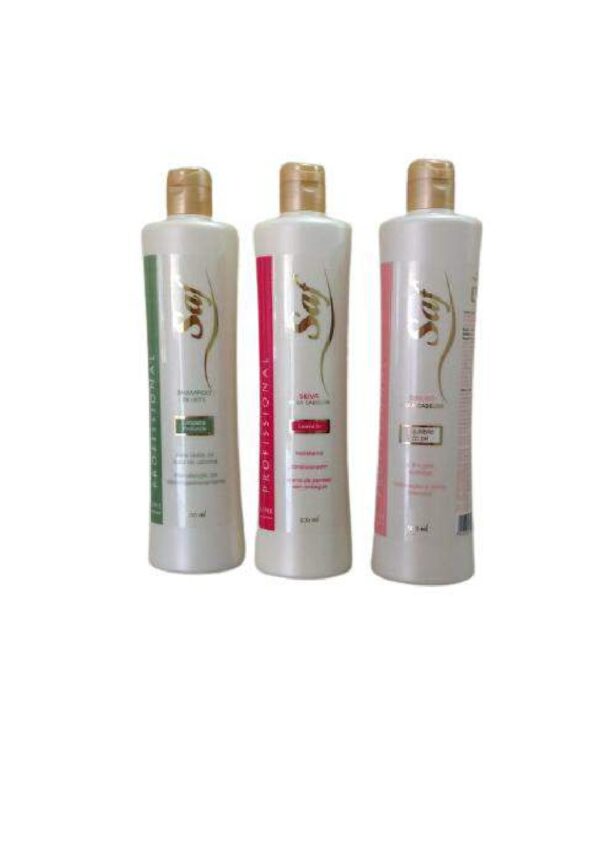 Cosmeticos SAF | kit, Shampoo de leite 500ml, Seiva 500ml e Brilho 500ml, lava intensamente, Hidrata e  dá mais brilho.